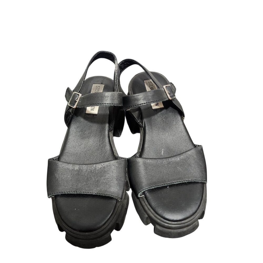 Steve Madden Black Chunky Platform Sandals Lug Sole Y2K Grunge Women’s